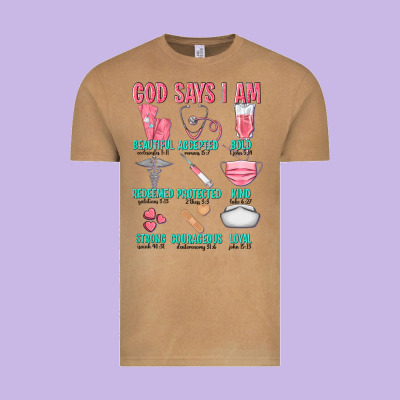God Says I Am Vintage Tee Designed By Texasbilliewilder
