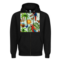 Black parrot in the sun seamless pattern Zipper Hoodie - BundleAndBundleShop
