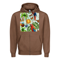 Chestnut parrot in the sun seamless pattern Zipper Hoodie - BundleAndBundleShop
