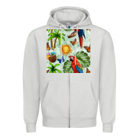 Dove Grey parrot in the sun seamless pattern Zipper Hoodie - BundleAndBundleShop