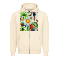 Sandshell parrot in the sun seamless pattern Zipper Hoodie - BundleAndBundleShop