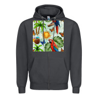 Smoke parrot in the sun seamless pattern Zipper Hoodie - BundleAndBundleShop