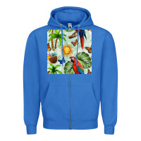 True Royal parrot in the sun seamless pattern Zipper Hoodie - BundleAndBundleShop