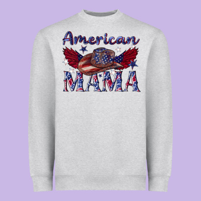 Heavyweight Sweatshirt American mama with cowboy