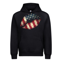 Black Vintage American Flag Lips Urban Hoodie - Bettercallsaul