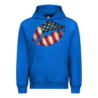 Cobalt Vintage American Flag Lips Urban Hoodie - Bettercallsaul
