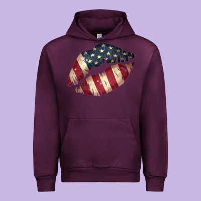 Vintage American Flag Lips Urban Hoodie Designed By Bettercallsaul