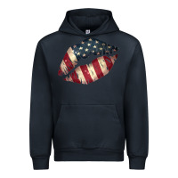 Navy Vintage American Flag Lips Urban Hoodie - Bettercallsaul