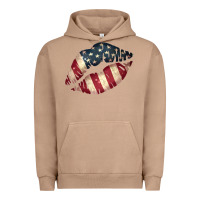 Pigment Burro Vintage American Flag Lips Urban Hoodie - Bettercallsaul