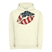 Pigment Pistachio Vintage American Flag Lips Urban Hoodie - Bettercallsaul