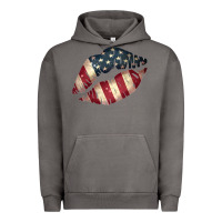 Pigment Tornado Vintage American Flag Lips Urban Hoodie - Bettercallsaul
