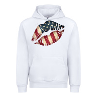 White Vintage American Flag Lips Urban Hoodie - Bettercallsaul