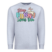 Heather Grey some bunny loves you easter Premium Sweatshirt - MaliasSmallBusiness