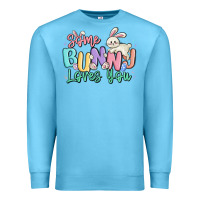 Ocean Blue some bunny loves you easter Premium Sweatshirt - MaliasSmallBusiness