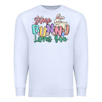 White some bunny loves you easter Premium Sweatshirt - MaliasSmallBusiness