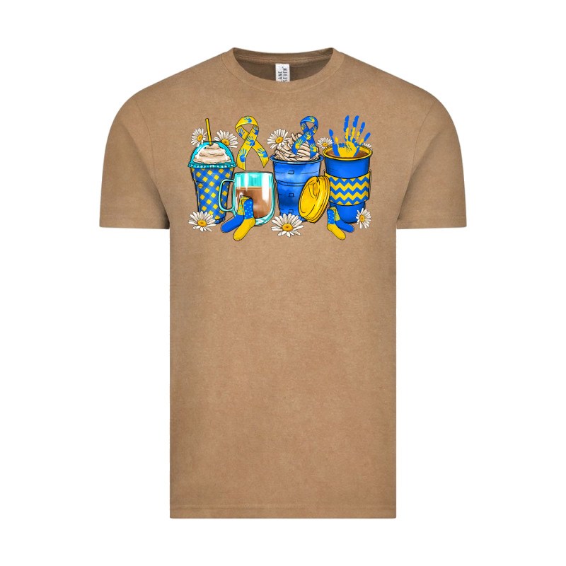 Down Syndrome Coffee Cups Vintage Tee by Zillion Design Studio | Teevron
