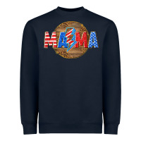 Navy American mama with lightning bolt Heavyweight Sweatshirt - texasbilliewilder