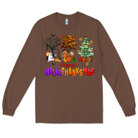 Chestnut happy hallothanksmas trees Long Sleeve Tee - AdoDesignShop