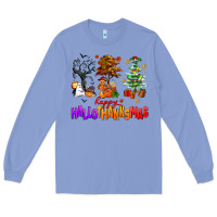 Colony Blue happy hallothanksmas trees Long Sleeve Tee - AdoDesignShop
