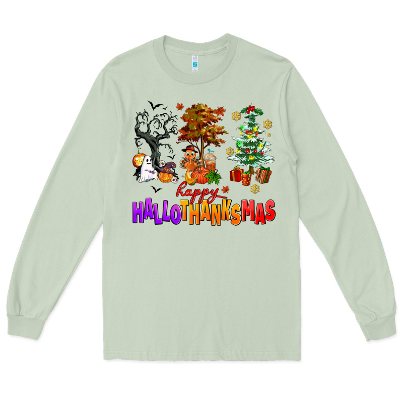 Happy Hallothanksmas Trees Long Sleeve Tee by AdoDesignShop | Teevron