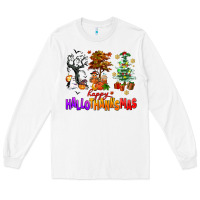 White happy hallothanksmas trees Long Sleeve Tee - AdoDesignShop