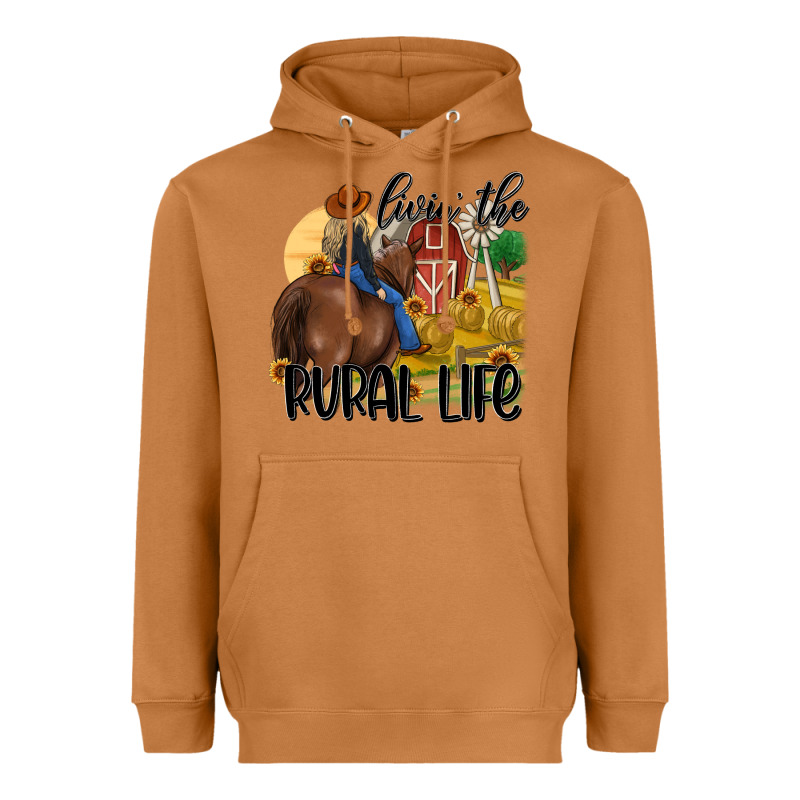 Livin The Rural Life Heavyweight Hoodie by MaliasSmallBusiness | Teevron