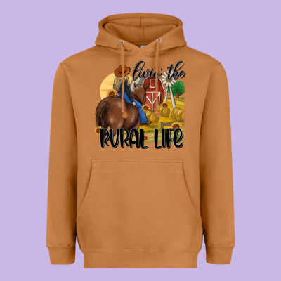 Livin The Rural Life Heavyweight Hoodie Designed By Maliassmallbusiness