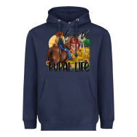 Navy livin the rural life Heavyweight Hoodie - MaliasSmallBusiness