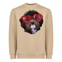 Mushroom havanese dog with love glasses Heavyweight Sweatshirt - RanaPortraitStore