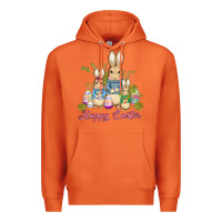 Carrot easter bunny family wıth carrots and eggs Premium Hoodie - AdoDesignShop
