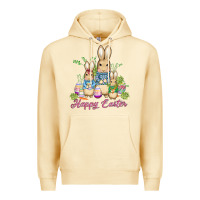 Pina Colada easter bunny family wıth carrots and eggs Premium Hoodie - AdoDesignShop