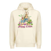 Sandshell easter bunny family wıth carrots and eggs Premium Hoodie - AdoDesignShop