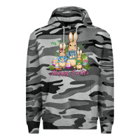 Slate Camo easter bunny family wıth carrots and eggs Premium Hoodie - AdoDesignShop