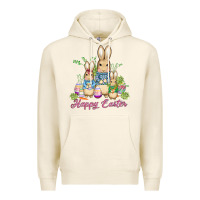 Tofu easter bunny family wıth carrots and eggs Premium Hoodie - AdoDesignShop