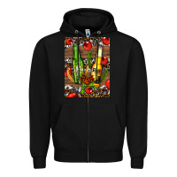 Black beer bottles with wheat and barley Zipper Hoodie - AdoDesignShop