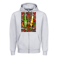 Heather Grey beer bottles with wheat and barley Zipper Hoodie - AdoDesignShop