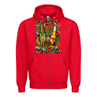 Red beer bottles with wheat and barley Zipper Hoodie - AdoDesignShop