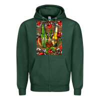 Sports Green beer bottles with wheat and barley Zipper Hoodie - AdoDesignShop