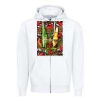 White beer bottles with wheat and barley Zipper Hoodie - AdoDesignShop