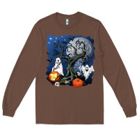 Chestnut halloween tree and ghosts Long Sleeve Tee - AdoDesignShop