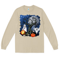 Mushroom halloween tree and ghosts Long Sleeve Tee - AdoDesignShop