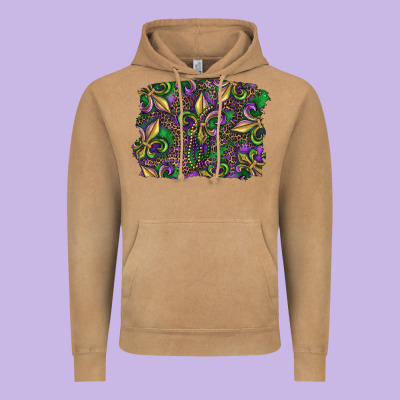 Vintage Hoodie Mardi Gras Fleur De Lis