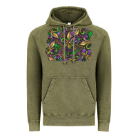 Vintage Olive Mardi Gras Fleur De Lis Vintage Hoodie - RanaPortraitStore