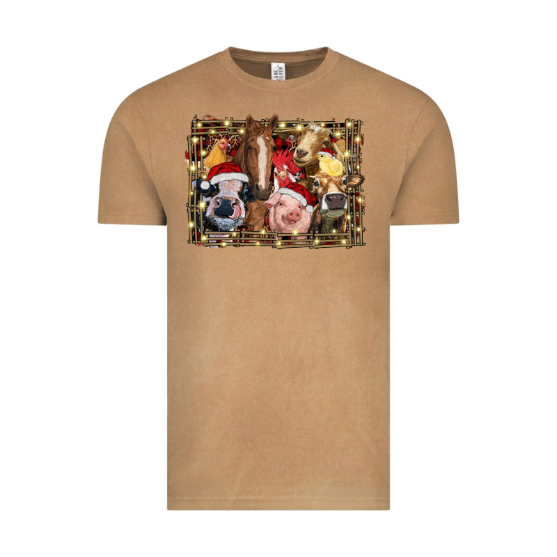 Christmas Farm Animals Vintage Tee by RanaPortraitStore | Teevron