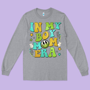 In My Boy Mom Era Long Sleeve Tee Designed By Jahusdesignshop