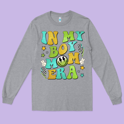 In My Boy Mom Era Long Sleeve Tee Designed By Jahusdesignshop