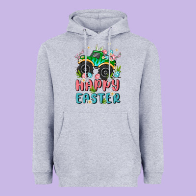 Easter Monster Truck Heavyweight Hoodie Designed By Maliassmallbusiness