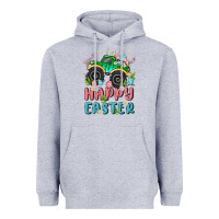 Heather Grey easter monster truck Heavyweight Hoodie - MaliasSmallBusiness