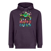 Plum easter monster truck Heavyweight Hoodie - MaliasSmallBusiness