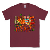 Burgundy love fall  yall Classic Tee - AdoDesignShop
